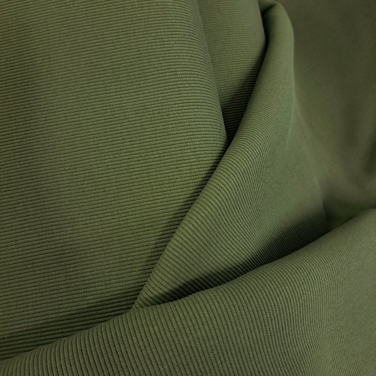Ribbed jersey fabric, army green